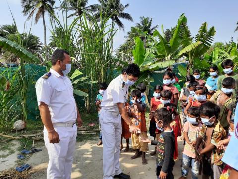 Service-Service-Camp-for-awareness-and-distribution-of-sanitizer-and-masks-in-Sagar-Island-West-bangal