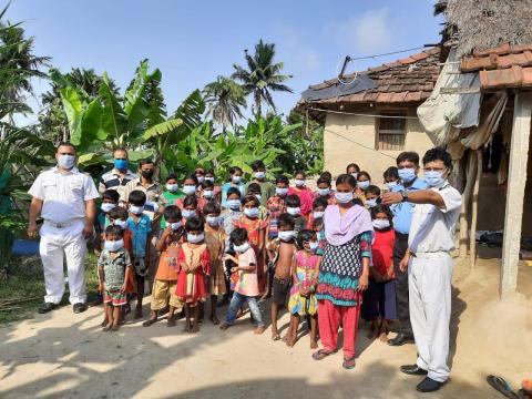 Service-Service-Camp-for-awareness-and-distribution-of-sanitizer-and-masks-in-Sagar-Island-West-bangal