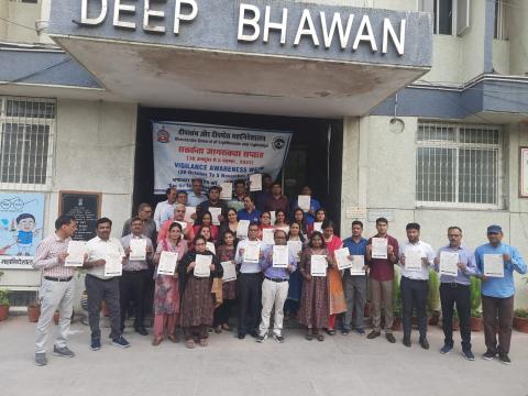 Walkathan and PIDPI pamphlet distribution during Vigilance Awareness Week 2023.