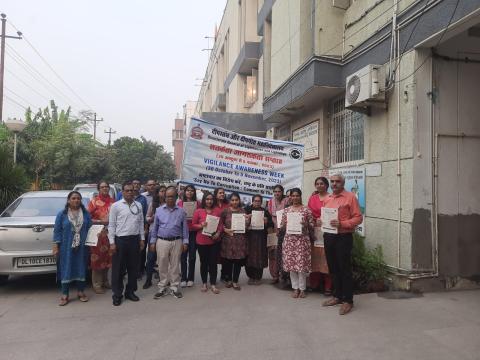 Walkathan and PIDPI pamphlet distribution during Vigilance Awareness Week 2023.