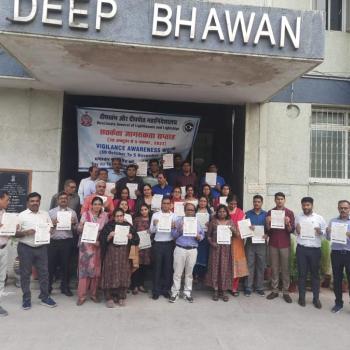 सतर्कता जागरूकता सप्ताह 2023 के दौरान वॉकाथन और पीआईडीपीआई पैम्फलेट वितरण।
